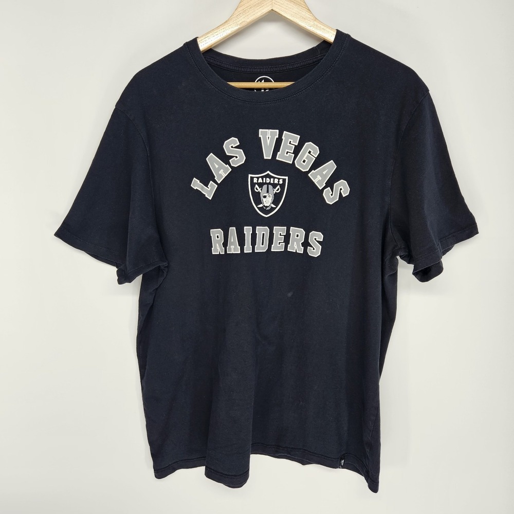 '47 Brand Las Vegas Raiders T-Shirt Mens XL Black Graphic Tee NFL‎ Fan Gear Logo